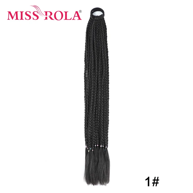 Synthetic Chignon Hair 60cm Hair Color Gradient Dirty Braided Ponytail Women Elastic Hair Rubber Band Hair Accessories Headband 1