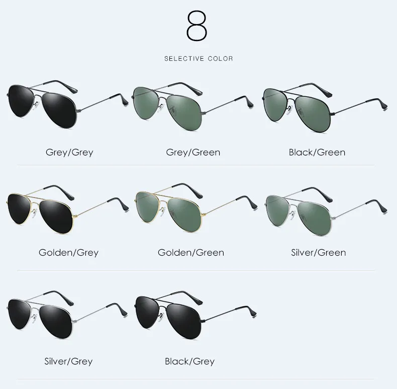 COOLSIR New Design Aviation Alloy Frame HD Polarized Sunglasses For Men UV400 Protection gafas de sol hombre 3025