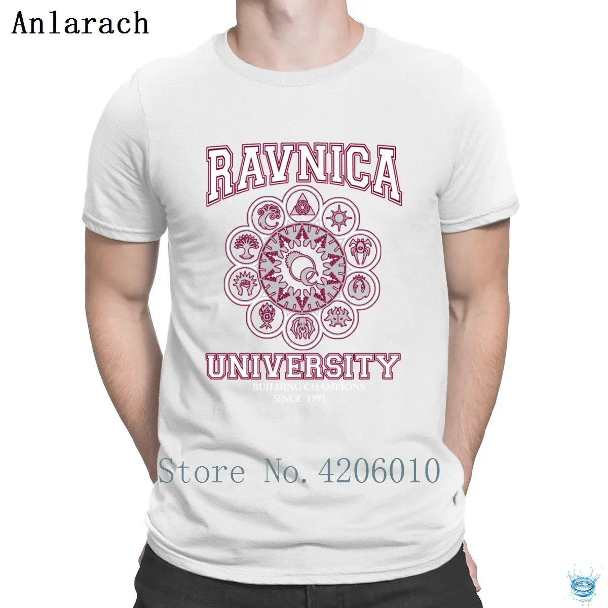 Университетские футболки Ravnica, известный Летний стиль, веселая Базовая футболка для мужчин, хлопок, футболка с надписью Anlarach Personality