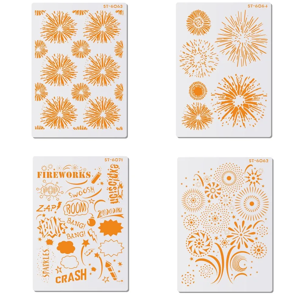 新到着4ピース セットハッピーニューイヤーシリーズロマンチックな花火ケーキデザインステンシルテンプレートケーキレースステンシル Cake Molds Aliexpress