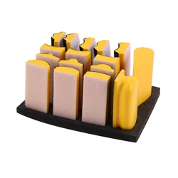 16 Pçs/set Lixar Pad 40x100Mm Em Forma de Mão Bloco de Lixamento Disco de Lixa Moagem Ferramentas Abrasivas Lixa Esponja para Hook & Loop