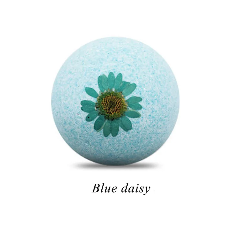 Blue daisy Соляной шар для ванны органическая соль для ванны натуральный пузырьковый душ бомбы для ванны мяч спа тела отбеливающий легкий эфирное масло шарик для ванны - Цвет: Blue daisy