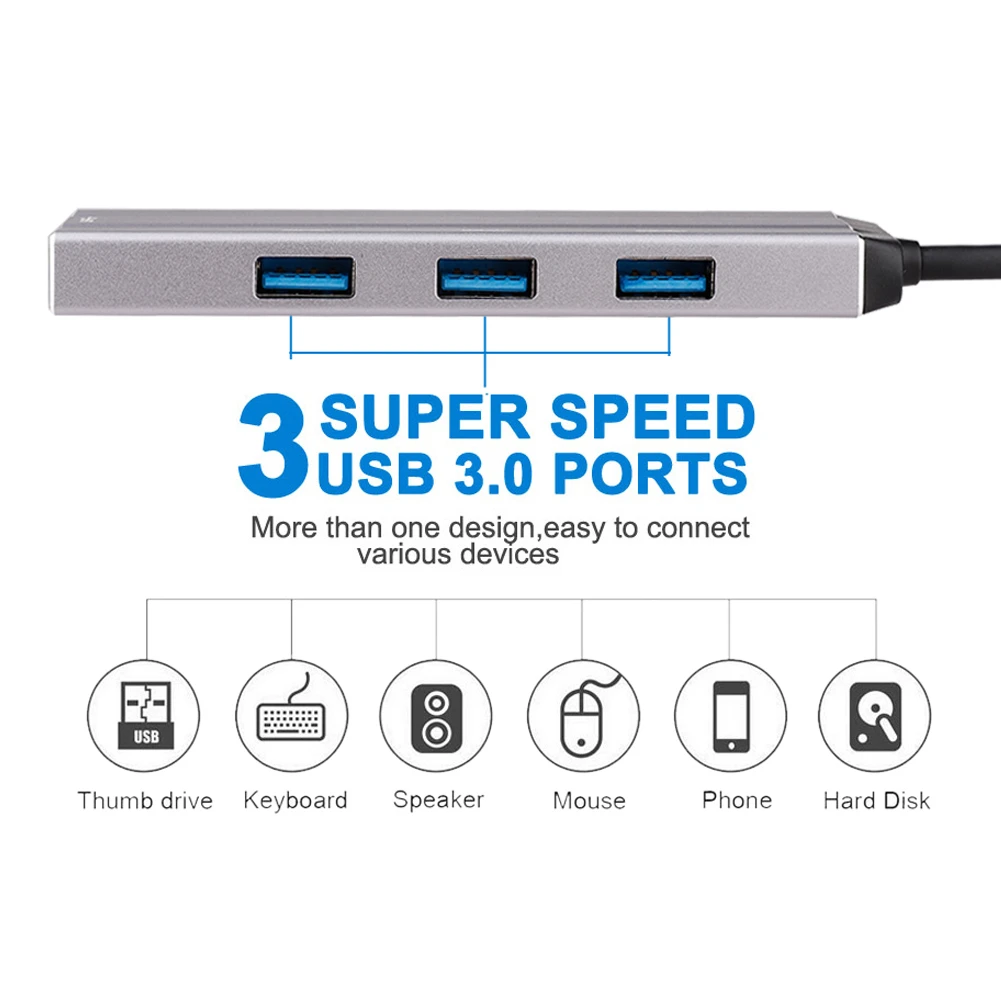 Type C USB 3,0 концентратор usb type C на 4 порта USB 3,0 адаптер type C 3,0 разветвитель для MacBook samsung Galaxy S9 huawei P20 Pro