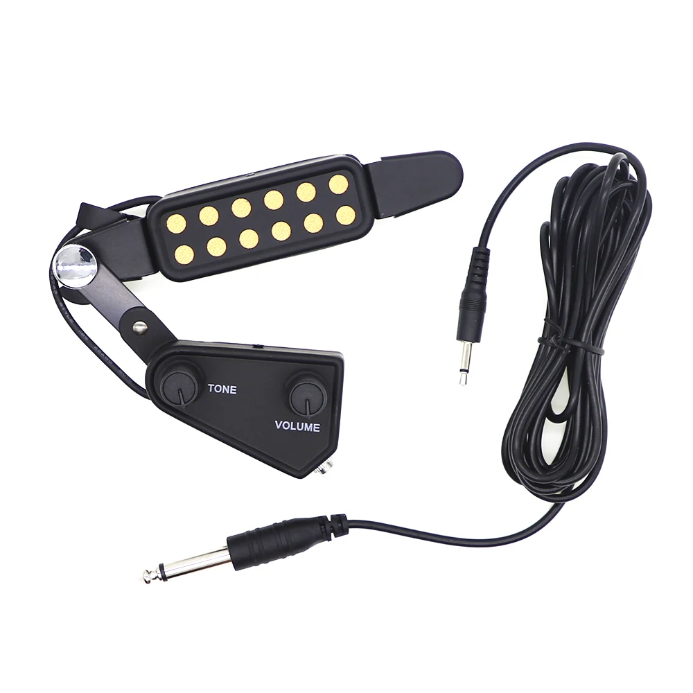 Trasduttore Magnetico Pick-Up Per Fori Sonori Per Chitarra Acustica A 12 Fori Da 5 Pezzi Con Cavo Audio Per Controller Del Volume Del Tono