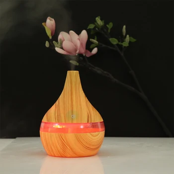 

Electric Humidifier Essential Aroma Oil Diffuser Ultrasonic Wood Grain Air Humidifier USB Mini Mist Maker LED Light For Home