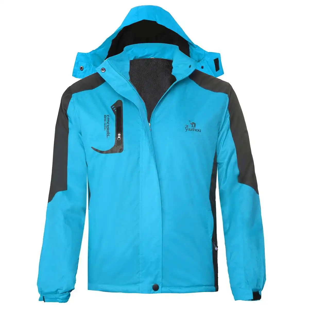 Водонепроницаемая лыжная куртка для женщин с флисовой подкладкой, зимнее пальто для прогулок, сноуборда, ветрозащитная флисовая куртка для сноуборда, зимняя мужская куртка - Цвет: Синий