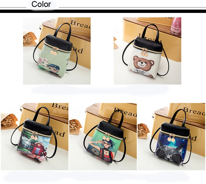Мультяшные женские сумки-мессенджеры для девушек, маленькая сумка через плечо из искусственной кожи, мини женская сумка через плечо, женские сумки