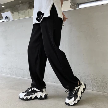 

Men Summer Thin Folds Drawstring Casual Harem Pants Male Women Streetwear Loose Pant Joggers Sweatpants