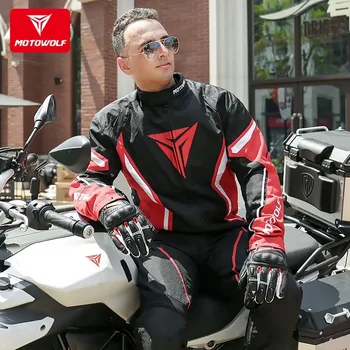 

MOTOMOLF Winter Cold-proof Motorcycle Jacket Moto+Protector Motorcycle Pants Moto Suit Touring Clothing Protective Gear Set