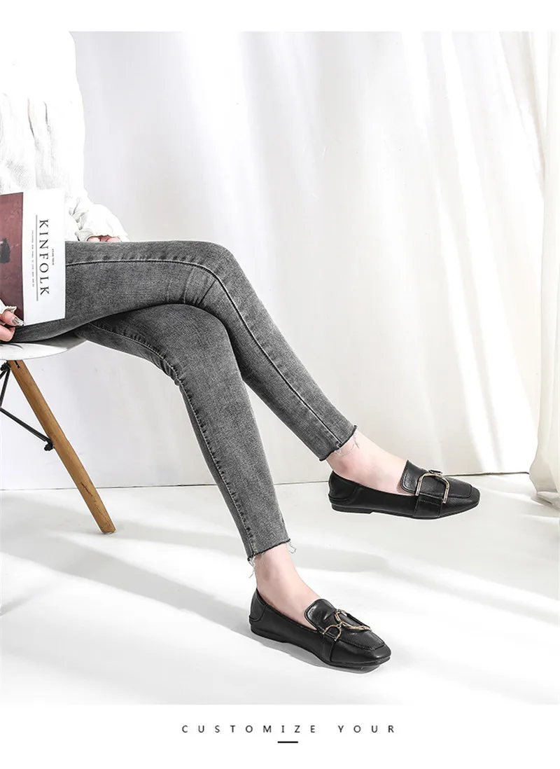 TIMETANGLeather/женские лоферы; металлические праздничные туфли на плоской подошве; балетки на плоской подошве с квадратным носком; слипоны; большие размеры; Sandalias mujer; Цвет Черный; apricotE939