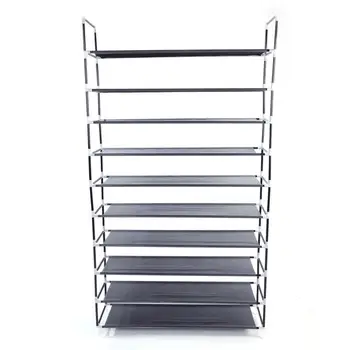 

10 Tiers Assembly Shoe Rack Non-woven Fabric Shoes Shelf With Handle Large Shoes Holder Home Dorm Shoes Organizer