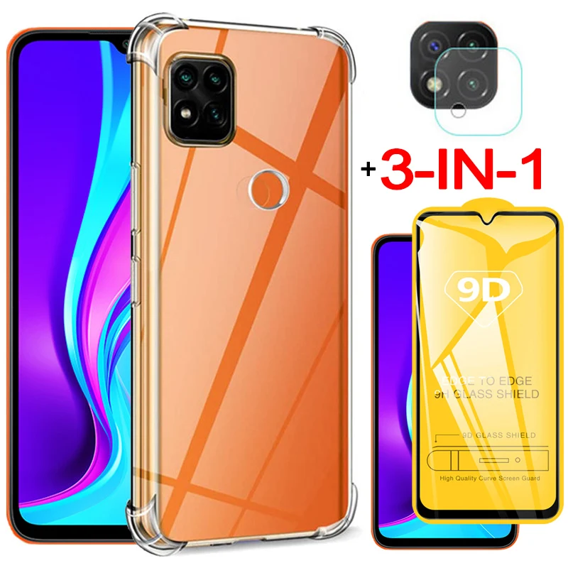 сяоми редми 9 с Стекло и чехол для Redmi 9C NFC мягкий прозрачный противоударный