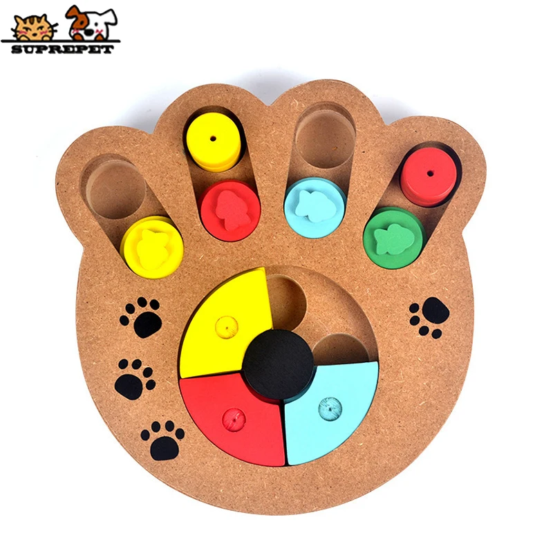 Paw Игрушка для питомца SUPREPET IQ обучающая игрушка для собаки кошки природа деревянная медленная кормушка собака, кошка, игрушка интерактивная игрушка для собаки жевательная игрушка Puzzl пластина игрушка для питомца - Цвет: Paw