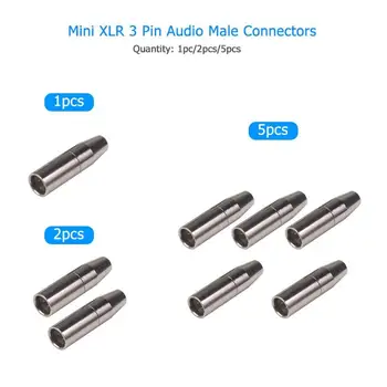 

1/2/pcs Mini 3 Pin XLR Male Female Audio Plug Pure Copper Casing Good Shielding Performance Connector for Microphone Gold Silver