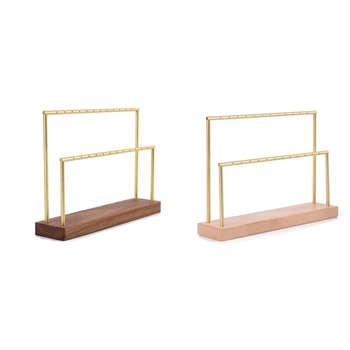 

Earrings & Jewelry Organizer Stand Holder Display Rotating Natural Wood for Hanging Earrings Necklaces, Bracelets