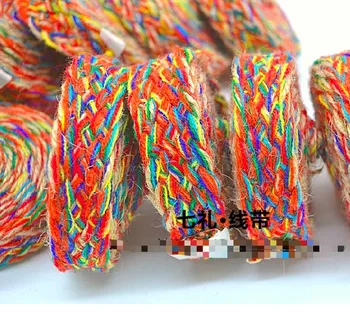 

10meters Width:2.2cm Colored Hemp Rope Flat Hemp Ribbon Decorative Clothing Accessories DIY Creative Hemp