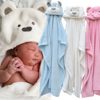 

cute Animal shape baby hooded bathrobe towel baby receiving fleece blankets neonatal hold to be Children kids infant bathing