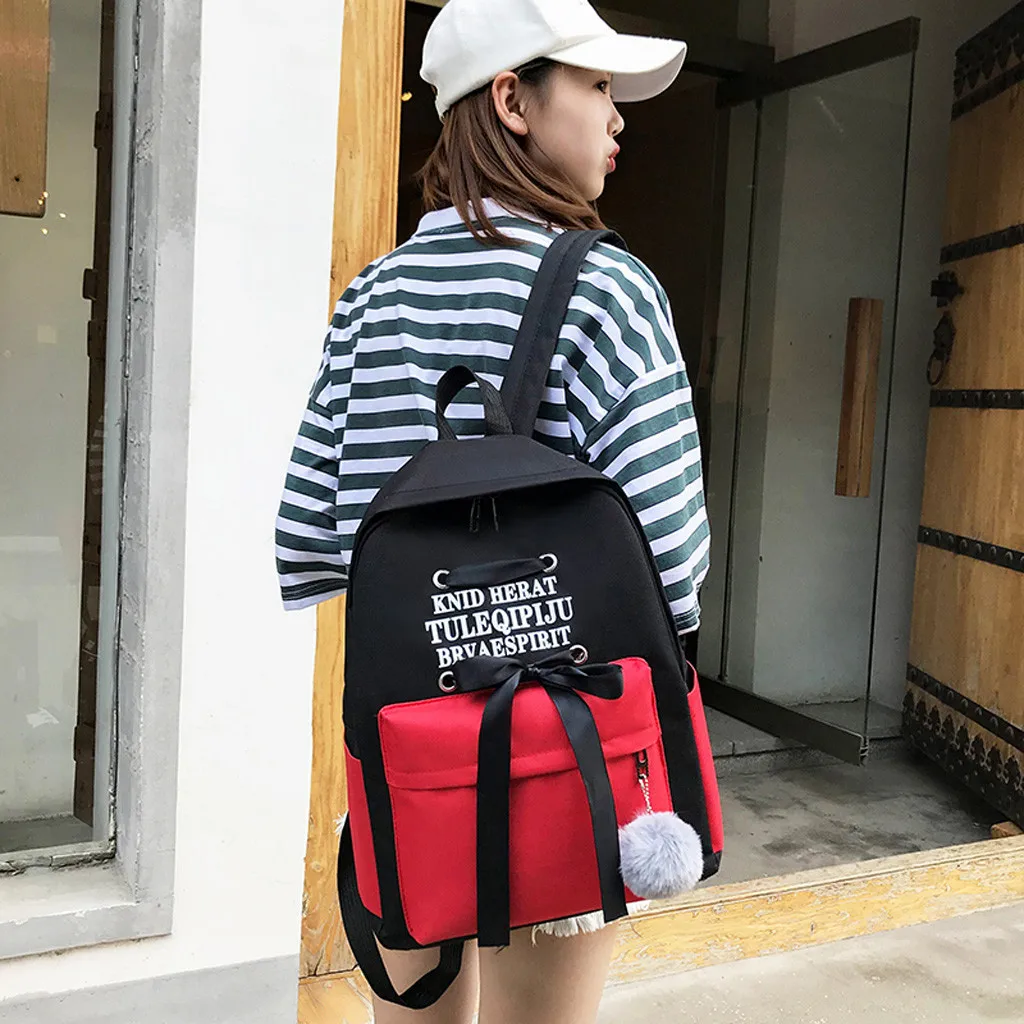 Повседневный школьный рюкзак Bolsa для девочки-подростка, водонепроницаемый нейлоновый рюкзак для ноутбука Mochila Escolar с брелком# G7