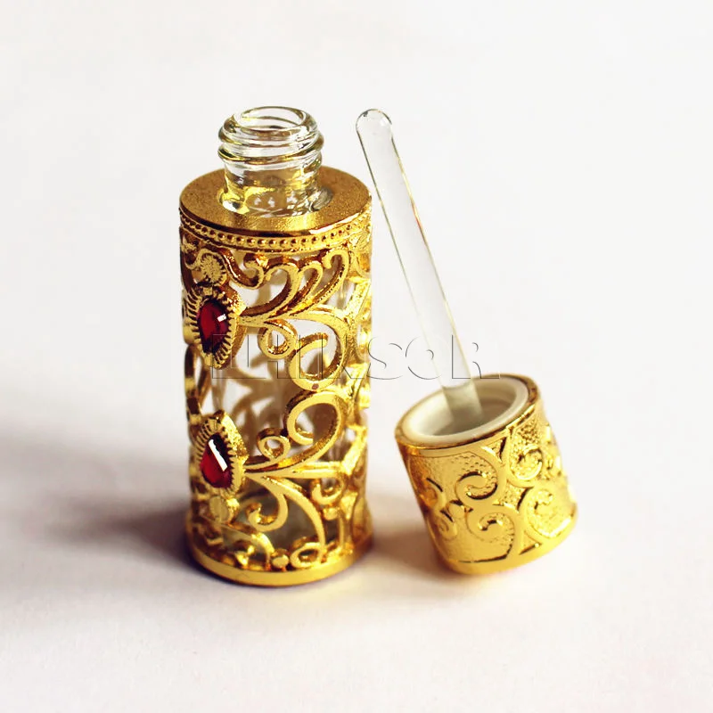 3 мл антикварный металлический флакон для парфюма Арабский стиль бутылки для эфирного масла сплав Королевский стеклянный контейнер Свадебный украшенный подарок