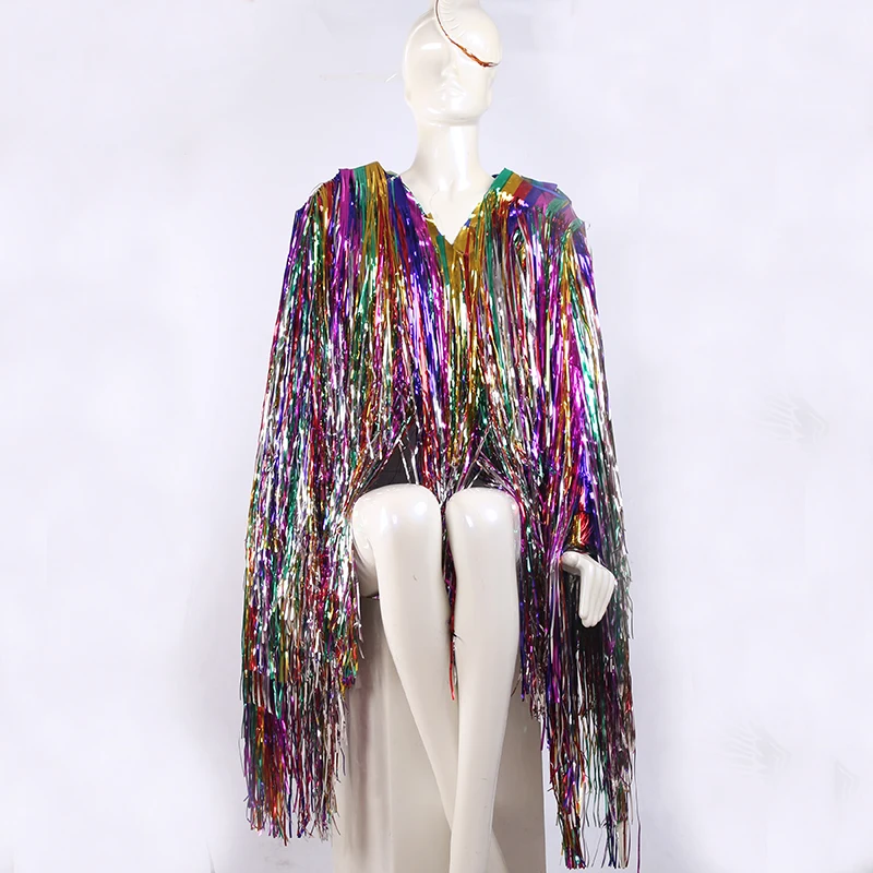 fringe jacket metallic