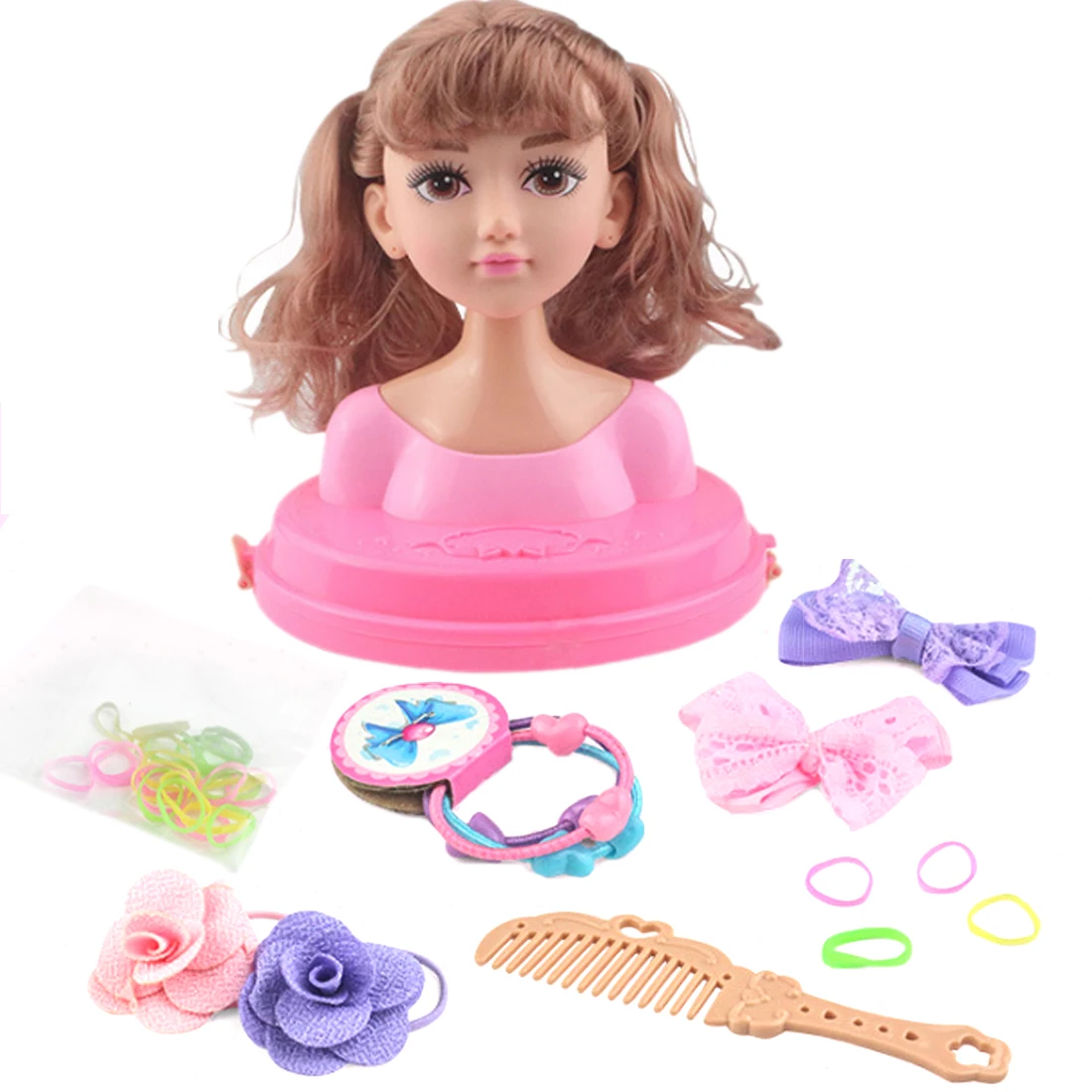 Estilo Boneca De Cabelo Cosméticos Boneca Com Secador De Cabelo Estilo Maquiagem  Boneca Para Meninas Boneca Coleção Pente Banda Borracha Vestir Caso -  Brinquedos De Moda E Beleza - AliExpress