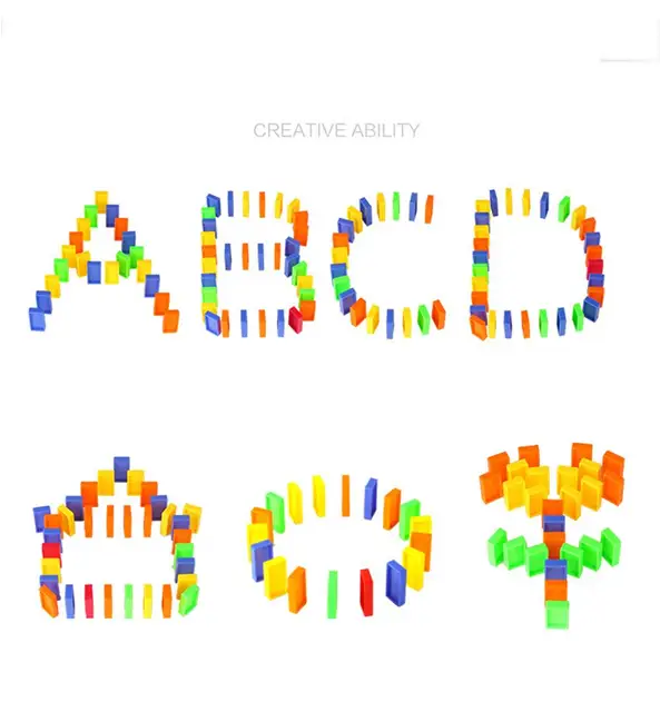 ZK20 Domino Electric Laying Domino Brick Train Car Toy 80Pcs Set Colorful Plastic Game Building Block Car Truck Kids Toys/Gift 2