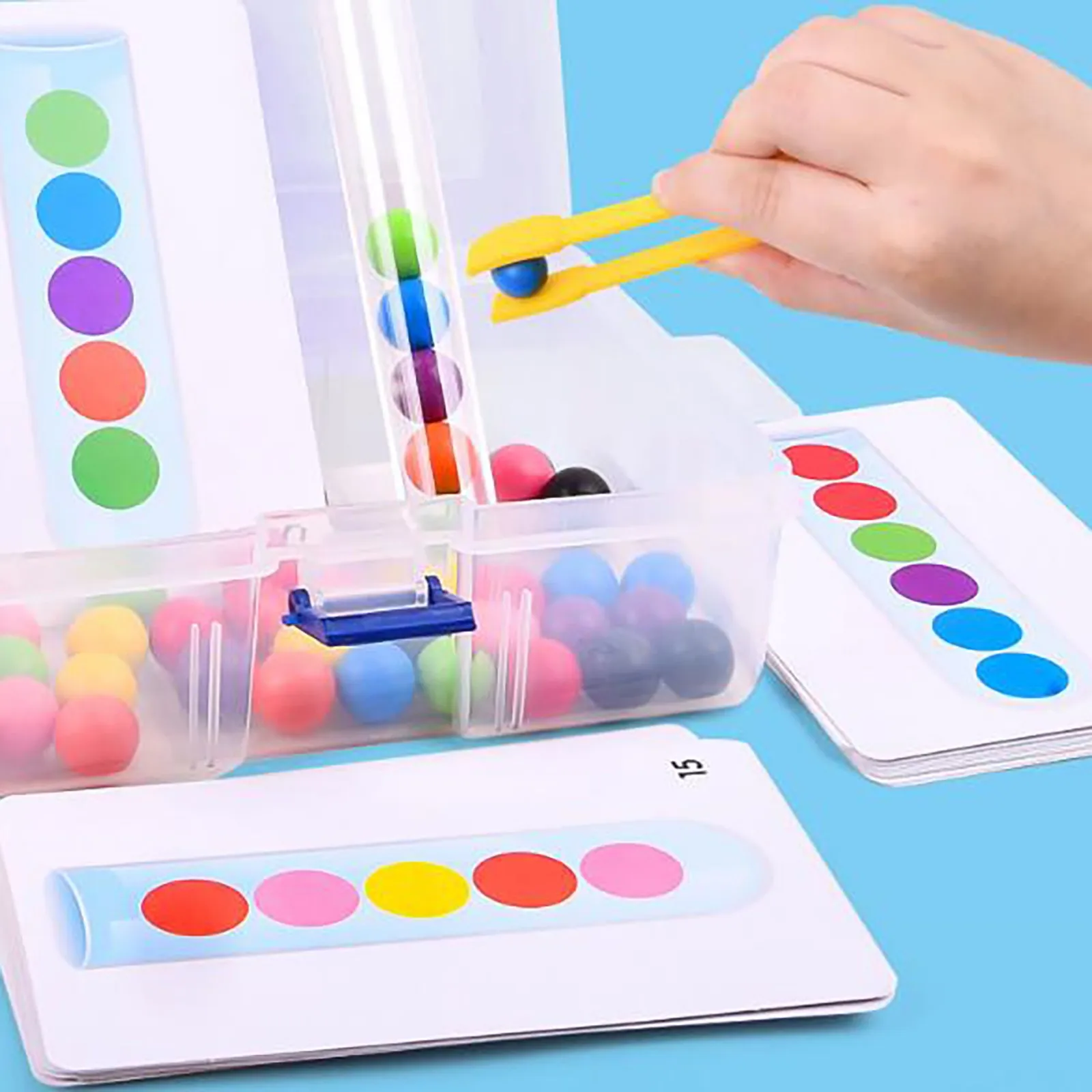 Juguete de tubo de prueba de cuentas con Clip para niños, juego de entrenamiento de motor fino de concentración lógica Montessori, ayuda en enseñanza, juguete educativo
