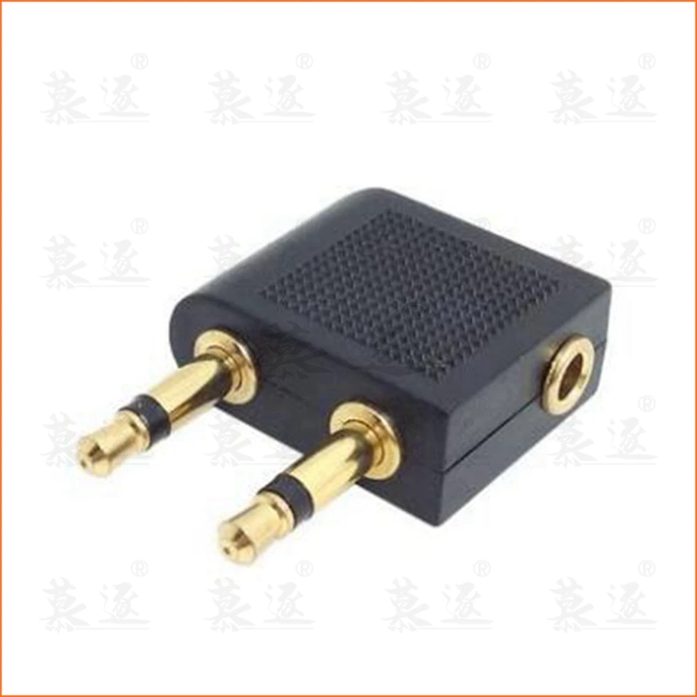 100Pcs 3 5mm pro airline airplane golden plated headphone jack plug adapter