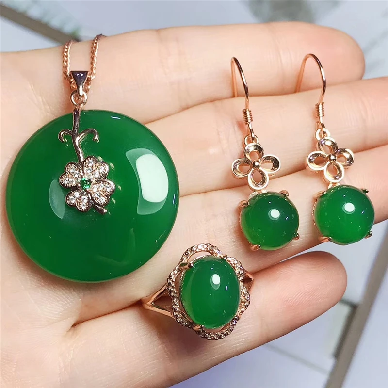 Jadery 925 пробы Серебряное ожерелье/серьги/кольцо Круглый натуральный желтый топаз нефрит ювелирные наборы для женщин ювелирные изделия Прямая поставка