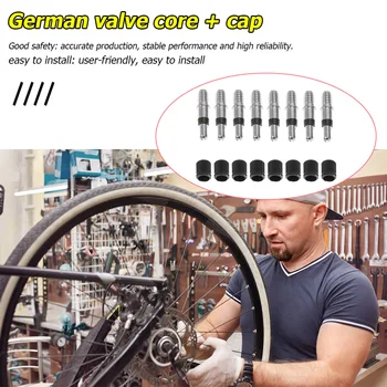 

8pcs Convenient Replace Bicycle Accessories with Caps EP2 English Dunlop Woods Valve Cores with Caps for Bike Inner Tube