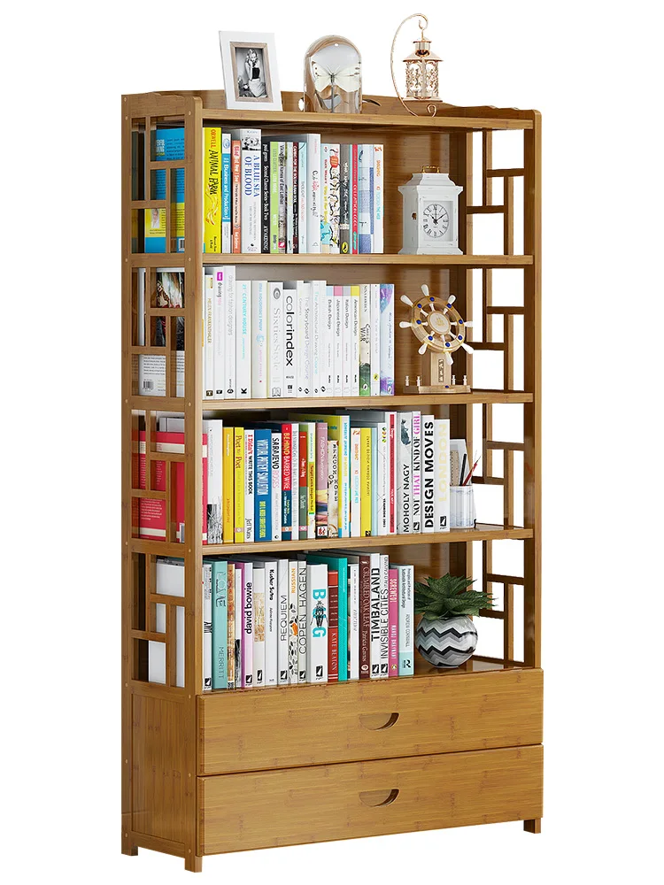 

Bookshelf shelf floor modern minimalist solid wood multi-layer children's table with student bookcase bedroom storage cabinet
