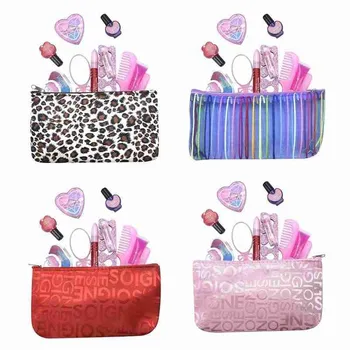 

Girls Make Up Toy Set Pretend Play Beauty Princess Pink Makeup Safety Non-toxic Kit Toys for Girls Dressing Cosmetic Travel Bag