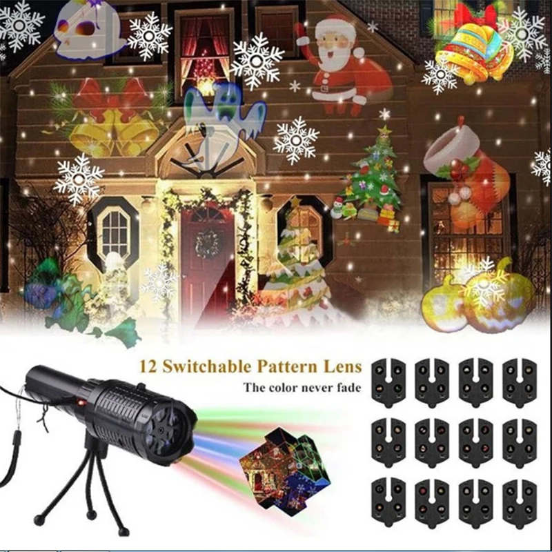 

Landscape Light Flashlight Xmas Projector Lamp Christmas Moving Indoor Beautiful Portable Birthday LED