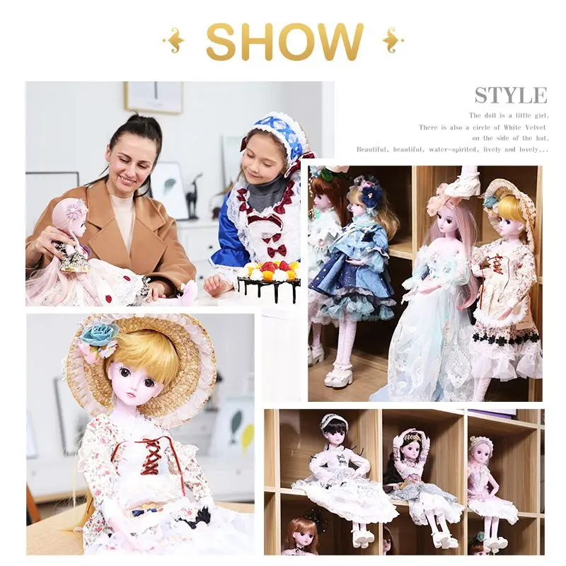 UCanaan 1/3 BJD кукла 60 см/23,6 ''Высота 19 шарнирные куклы(парик Обувь Одежда волосы глаза макияж) коллекция игрушек
