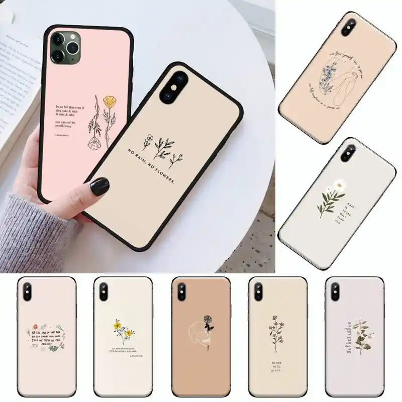 Great Aesthetic Flower Art Coque Phone Case For Iphone 11 12 Pro Xs Max 8 7 6 6s Plus X 5s Se Xr Phone Case Covers Aliexpress