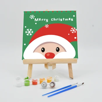 

Digital Oil Painting By Number On Canvas 20×20cm Kids Acrylic Paint Kits Christmas Santa Claus Cartoon Picture Children Coloring