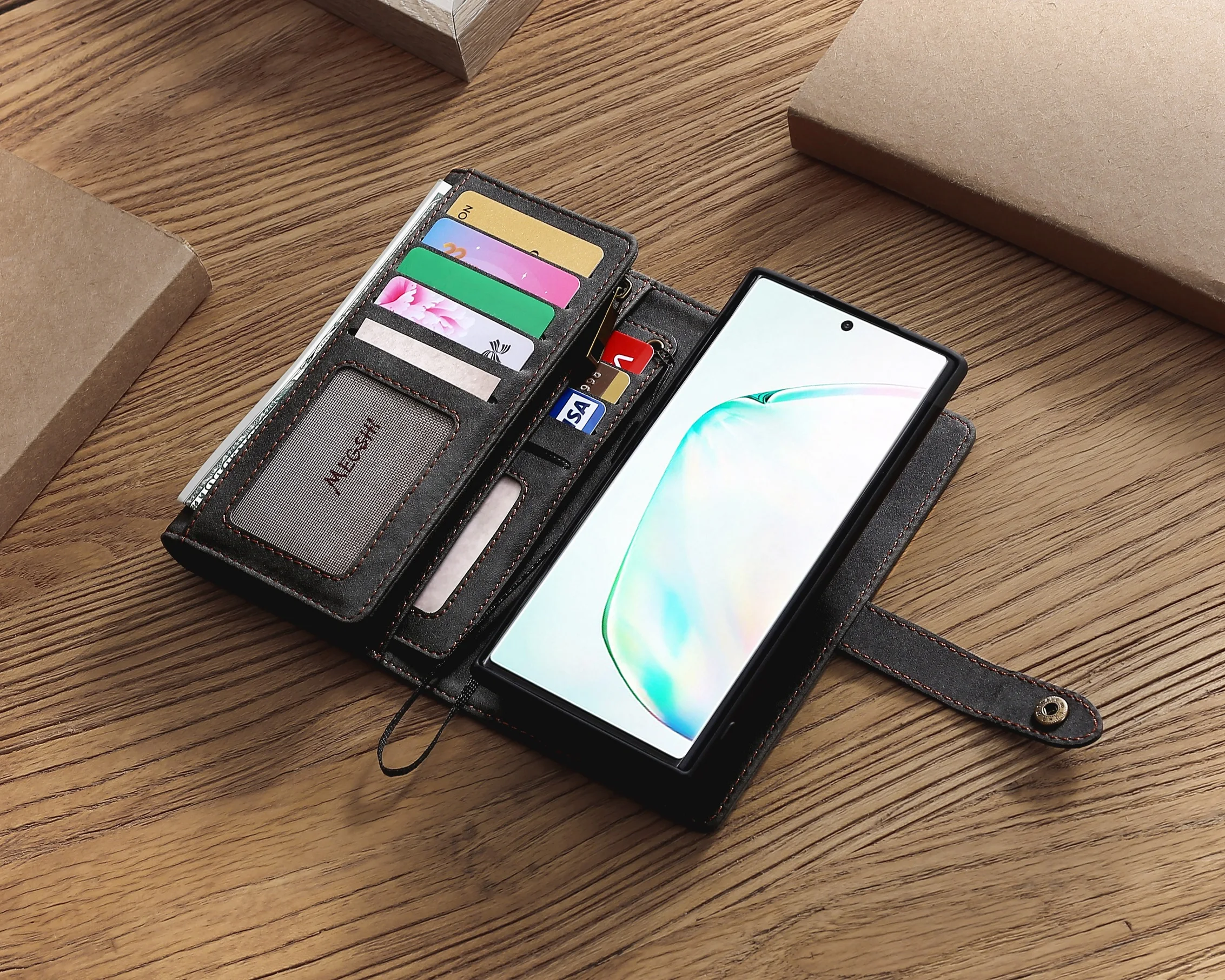 MEGSHI кожаный чехол-книжка с магнитом на заднюю панель подходит для Samsung note10 Чехол Многофункциональный Galaxy S8 9 10 A50 A70 чехол-Кобура