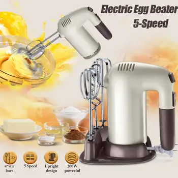 

200W 5-Speed Household Electric Eggs Beater Butter Mixer Baking Machine for Kitchen Baking Tool Handblender Creamer Pasta Bakery