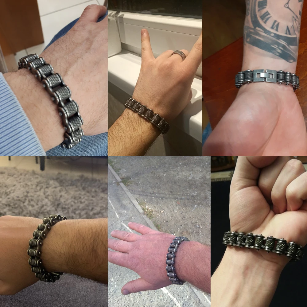 Retro Heavy Stainless Steel Motorcycle Chain Men Bracelet Male 13MM Wide Best Friends Mens Bracelets & Bangles Hip-Hop Jewelry