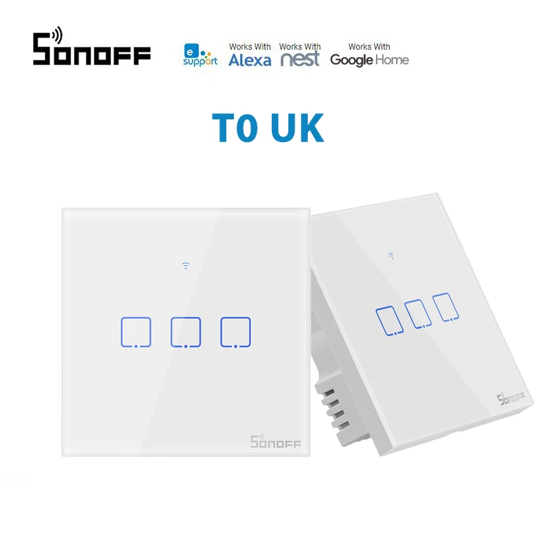 Умный выключатель SONOFF T0 настенный с дистанционным управлением Wi Fi совместим EWelink