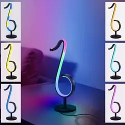 Junemood nota musical luz rgb sinfonia candeeiro de mesa criativo luz da noite quarto lâmpada de parede cabeceira atmosfera lâmpada de mesa
