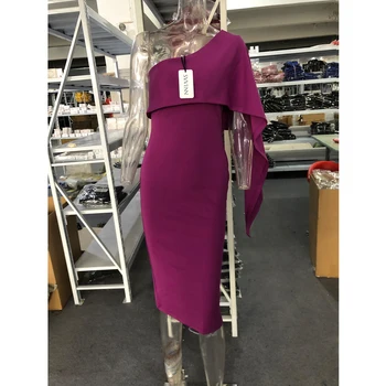 

SVVINN Women's Summer Sexy One Shoulder Ruffles Bodycon Midi Evening Party Club Dress AM092