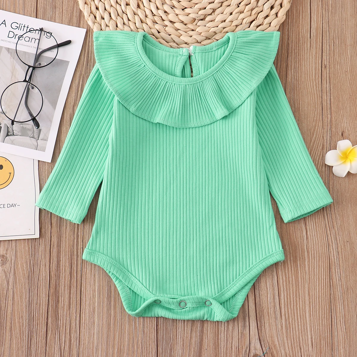 Newborn Infant Baby Rompers 0-2Y 2022 Spring Summer Candy Ruffles Jumpsuit New born Baby Girl Clothes Outfits baby knitted clothing set Baby Clothing Set