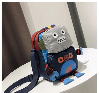 

New Robot Korean Version of The Tide Ladies Casual Wild Personality Canvas Small Bag Shoulder Messenger Bag