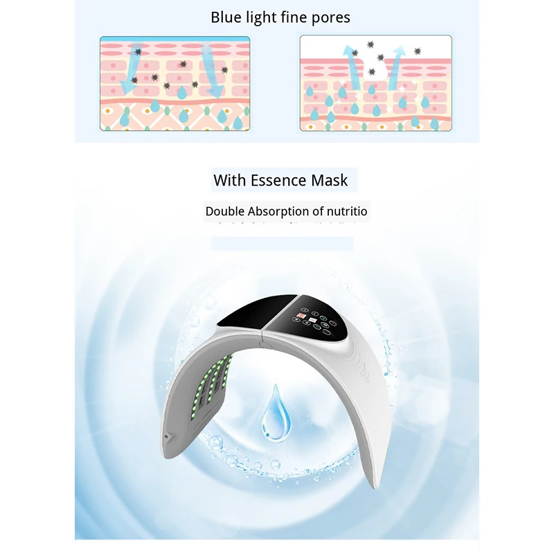  LED Face Mask Beauty Instrument Beauty Skin Care 7 Colors Foldable Whitening Instrument Rejuvenatio