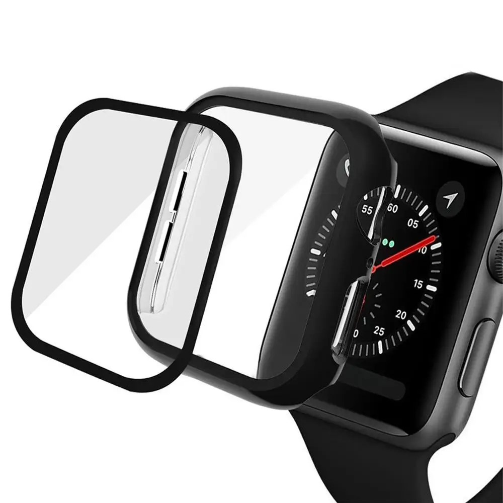 Защитное стекло для экрана для apple watch 4, ремешок для apple watch 4, 3, iwatch, ремешок 44 мм, 40 мм, 38 мм, 42 мм, защитный чехол для ПК, аксессуары для часов