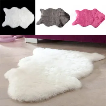 

60x40cm Super Soft Faux Sheepskin Washable Carpet Warm Hairy Seat Pad Fluffy Rugs Faux Fur Mats For Floor Chairs Sofas Cushions