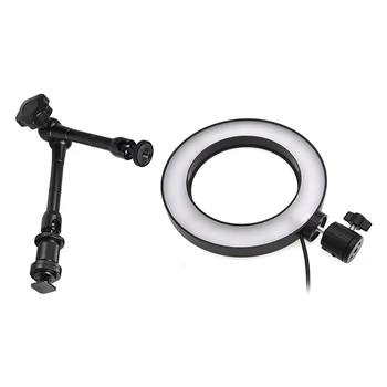 

1 Pcs ic Arm Articulating Friction Arm with Hot Shoe Mounts & 1 Pcs Led Studio Camera Ring Light Selfie Stick Ring