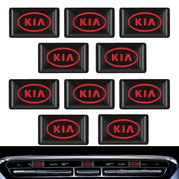 

10X Car Steering Wheel 3D Car Sticker Emblem Decal Decorating For Kia Rio 3 4 K2 K3 X-Line Car Door Sill Scuff Plate Pedal Cover