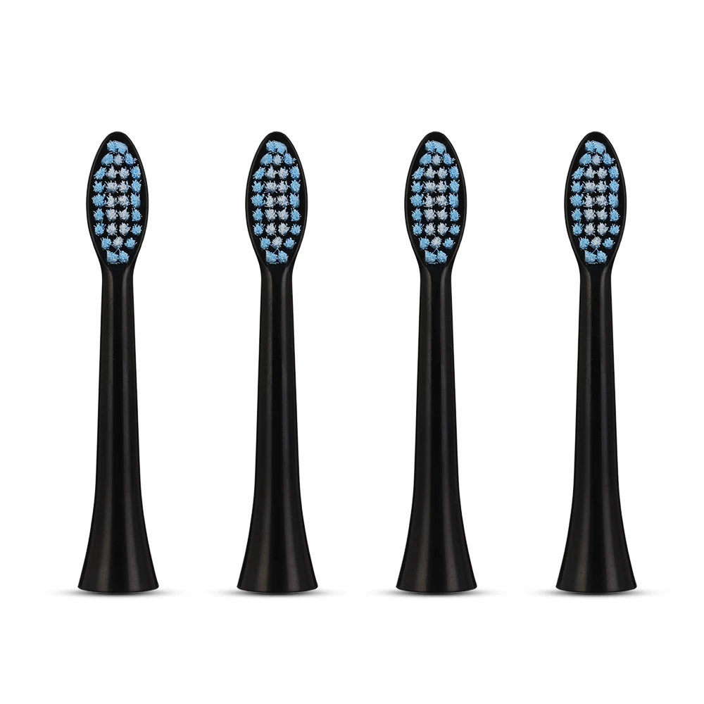 4 Black Heads AZ-8, 5 режимов, звуковая электрическая зубная щетка, USB, перезаряжаемая, водонепроницаемая, для чистки зубов, 4 головки, 30 с, напоминание, 2 мин, отключение, черный, белый цвет - Цвет: 4 Black Heads